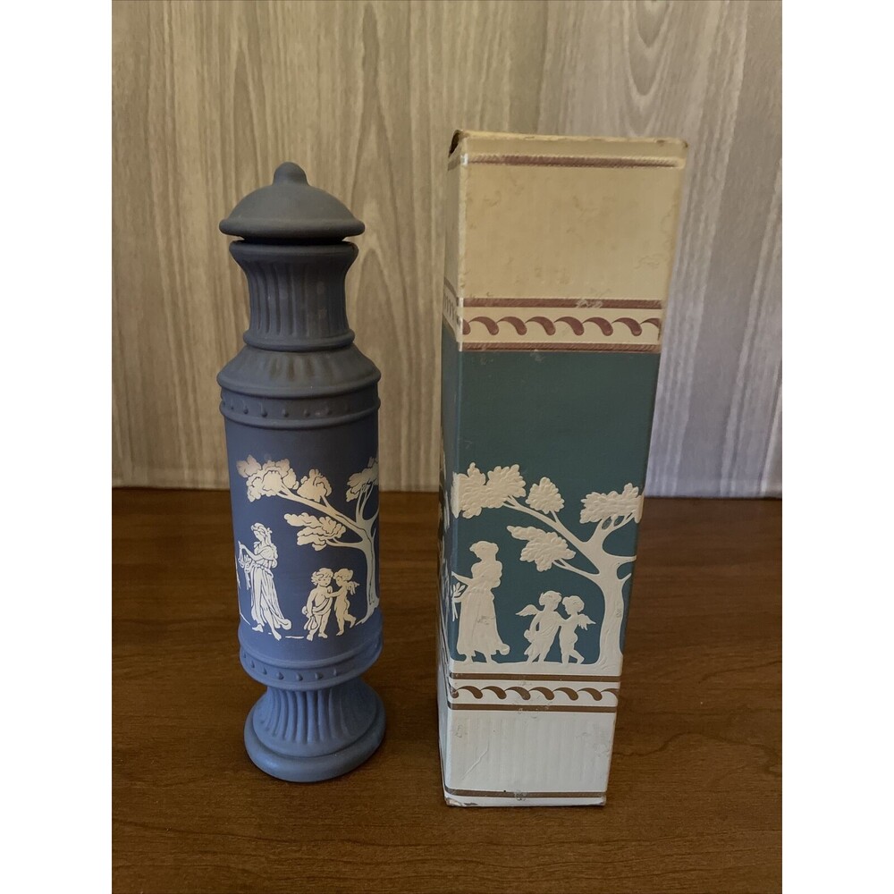 Vtg 1970s Avon Avonshire Blue Field Flowers Cologne NIB *STAINED*